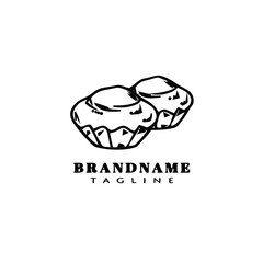 bread cartoon logo icon design template black cute vector illustration