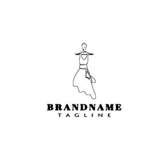 bridesmaid logo cartoon icon design template black isolated vector flat