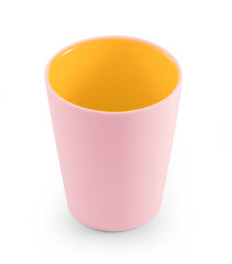 white ceramic cup on white background.