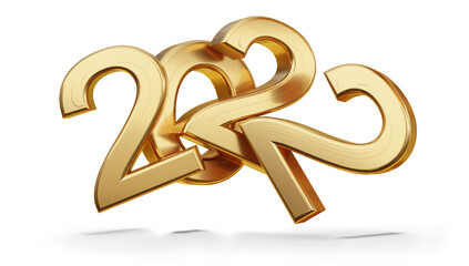 year 2022 golden symbol isolated 3d-illustration