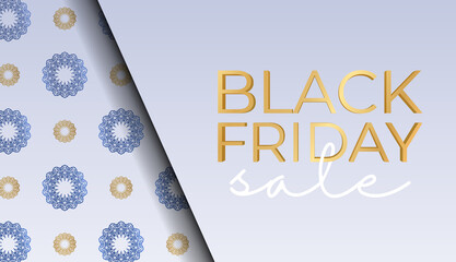 Beige black friday sale poster with geometric ornament