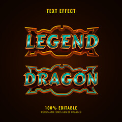 legend and dragon fantasy medieval rpg game logo text effect with frame
