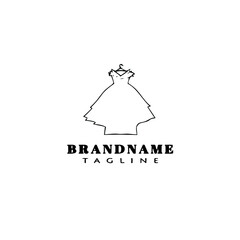 bridesmaid logo cute icon design template black isolated vector illustration
