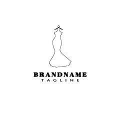 bridesmaid logo cartoon icon design template black cute vector illustration