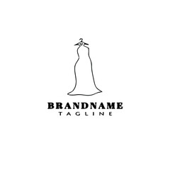 bridesmaid logo cartoon icon design template black isolated vector cute