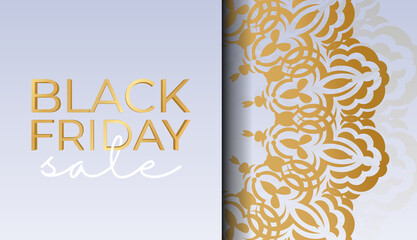 Poster for black friday beige color with geometric pattern