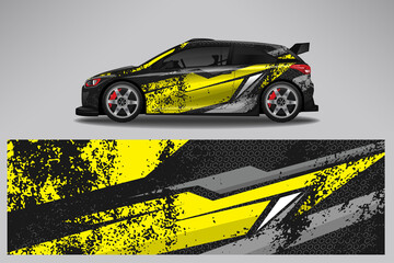 Wrap car vector design decal. Graphic abstract line racing background design for vehicle, race car, rally, adventure livery camouflage. © 21graphic