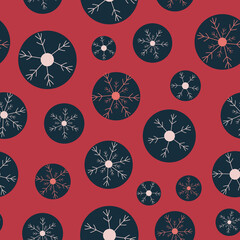 Vector modern original Snowflake Christmas seamless pattern background perfect for fabric, apparel, gift wrap, scrapbooking, wallpaper, web and graphic projects.