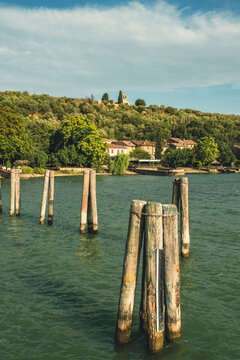 Landing place for boats, Isola Maggiore, Lake Trasimeno, Tuoro sul Trasimeno, Umbria, Italy