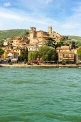 View of Passignano sul Trasimeno, Lake Trasimeno, Perugia, Umbria, Italy