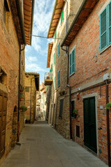 The streets of the historic center of Passignano, Lake Trasimeno, Perugia, Umbria, Italy