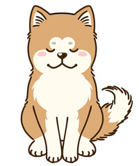 おじぎする秋田犬
