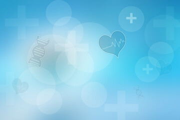 2d illustration medical health care symbols futuristic background
