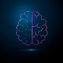 Graphic of a digital brain. Concept of artificial intelligence or ai technology advancement