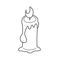 One light up burning black and white candles icon. Use it for your Halloween sales banners, advertisement or party invitations.