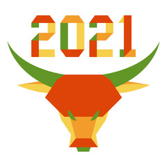 New Year Bull Ox Symbol 2021 Chinese Origami