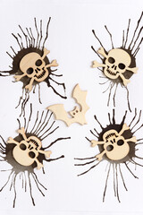 halloween shapes on hand drawn decorative background