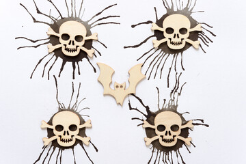 halloween shapes on hand drawn decorative background