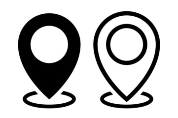 Location pin icon. Location icon. Map marker pointer. GPS location symbol. Map pin place marker. Flat style.