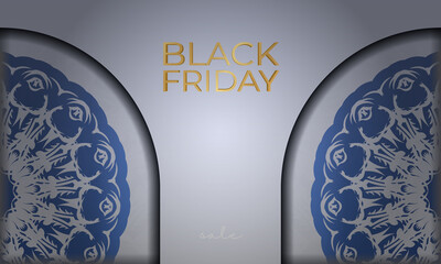 Poster for black friday beige color with luxury ornament