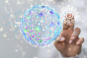 Global digital connections with technology.