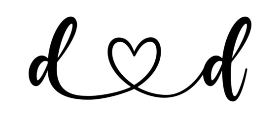 dd, dd, letters with heart Monogram, monogram wedding logo. Love icon, couples Initials, lower case, connecting HEART, home decor,