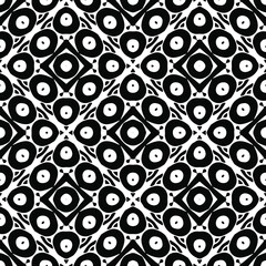 Flower geometric pattern. Seamless vector background. White and black ornament. Ornament for fabric, wallpaper, packaging. Decorative print.