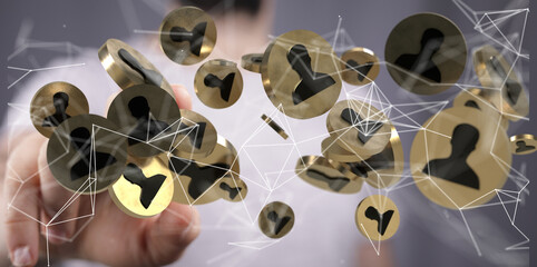 Concept of Network, internet communication. 3d illustration