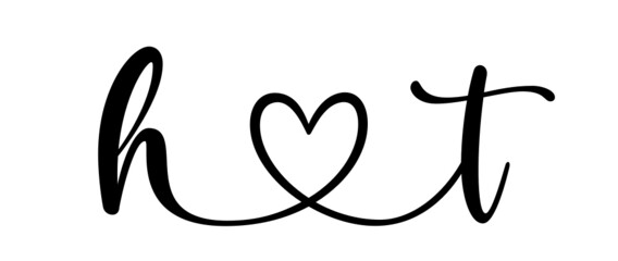 ht, th, letters with heart Monogram, monogram wedding logo. Love icon, couples Initials, lower case, connecting HEART, home decor,