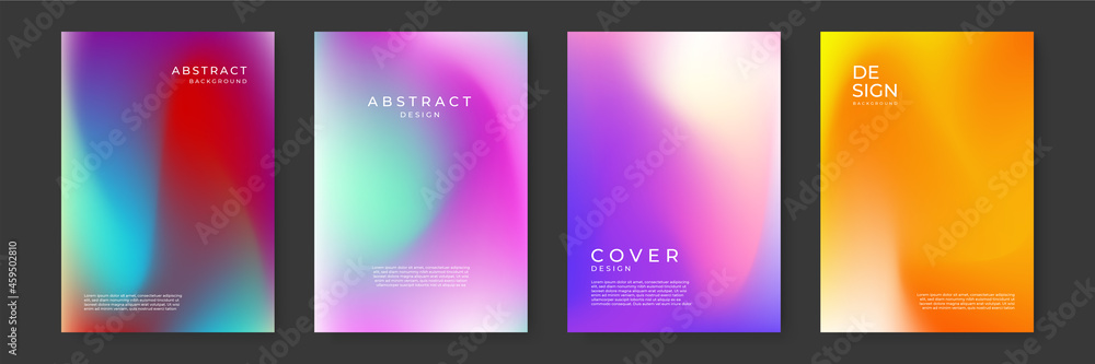 Aufkleber bright color background with mesh gradient texture for minimal dynamic cover design. blue, pink, red