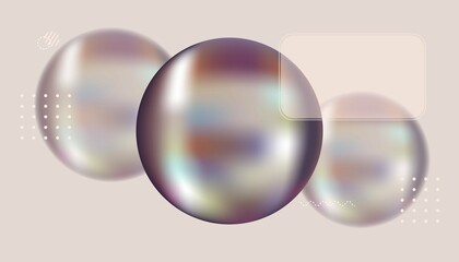 Purple pearl abstraction. Shiny purple background. Big purple balls. Vector 3d image.