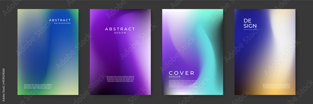 Poster bright color background with mesh gradient texture for minimal dynamic cover design. blue, pink, red