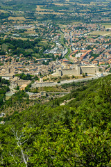Fototapeta na wymiar Panoramic view of Spoleto from Monteluco, Umbria, Italy