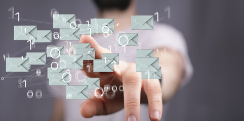 email on computer Businessman is working to important reminder