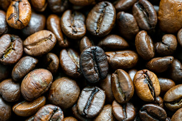 Coffee Beans. Toasted coffe beans texture
