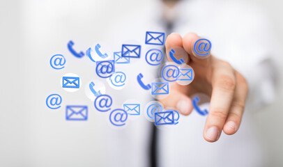 flying email icon and web flying