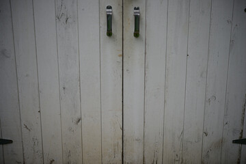 old wooden door with handle