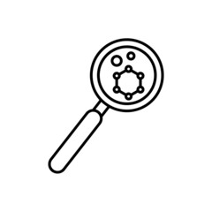 Research flat icon. Analysis pictogram for web. Line stroke. Isolated on white background. Vector eps10