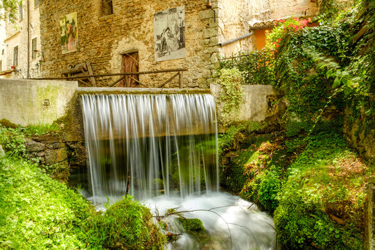 The village of Rasiglia, also called the "Venice of Umbria", Foligno, Umbria, Italy