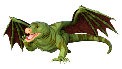 Obraz premium 3D Rendering Fairy Tale Dragon on White