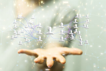 hierarchy connection team group 3d