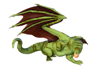 Obraz premium 3D Rendering Fairy Tale Dragon on White