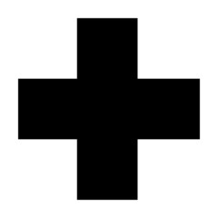 Obraz premium Cross shape symbol vector icon for creative graphic design ui element in a pictogram illustration