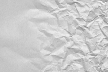 Crumpled Paper Texture Background, White Creased Paper.