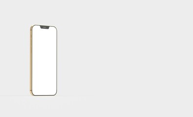 Smartphone frameless blank screen mockup template 3d