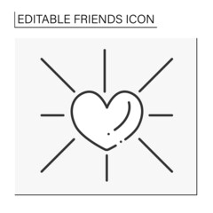 Kindness line icon. Feeling compassion. Caring about people. Human virtue and value. Heart. Friends line icon. Isolated vector illustration.Editable stroke