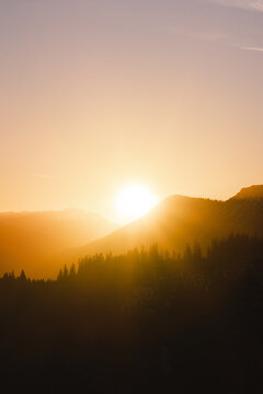 sunrise in the mountains