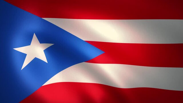 Flag of Puerto Rico Waving in the Wind (LOOP)