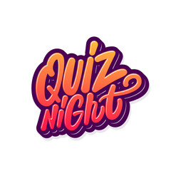 Quiz night. Vector handwritten lettering banner.