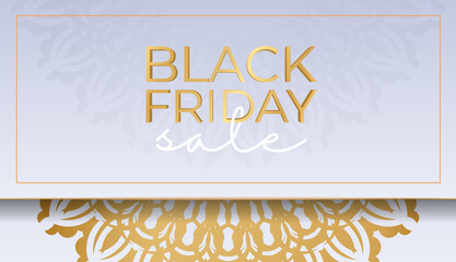 Beige Black Friday Party Poster with Round Ornament